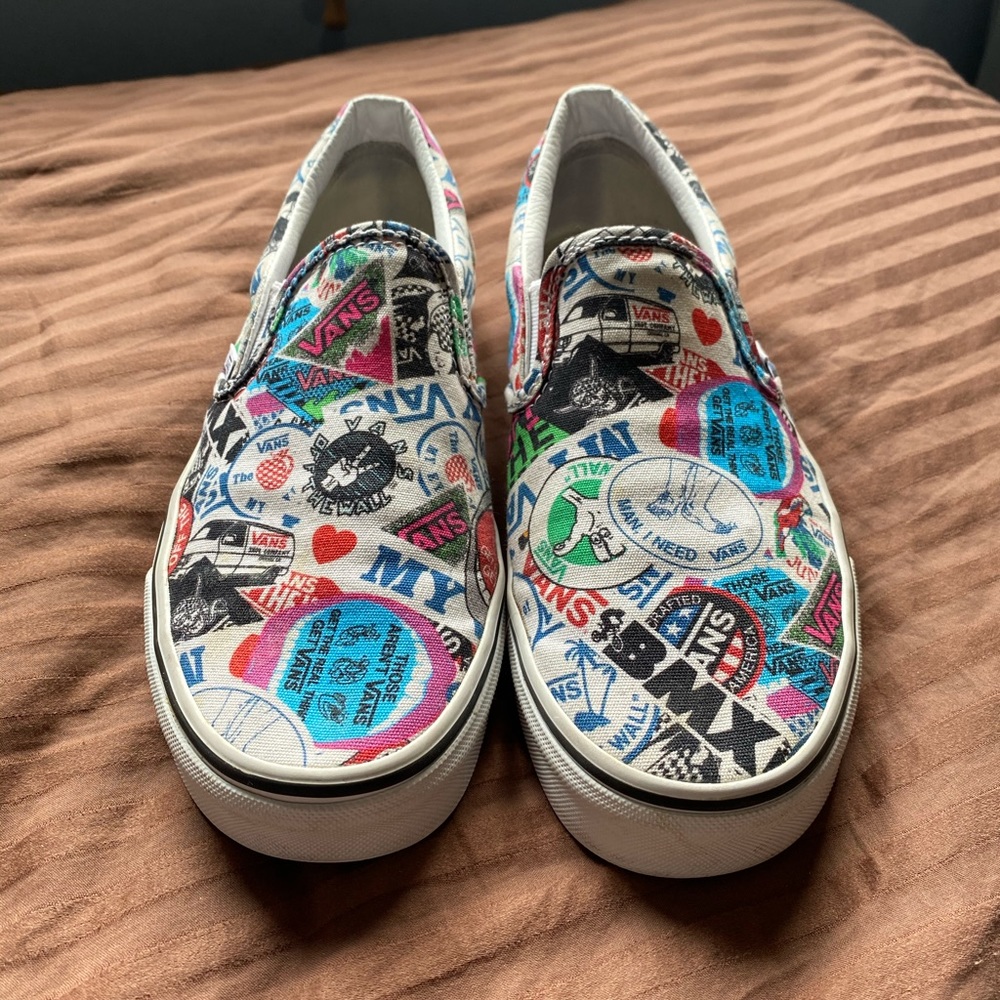 Vans Mash Up Stickers Slip On Sneakers.